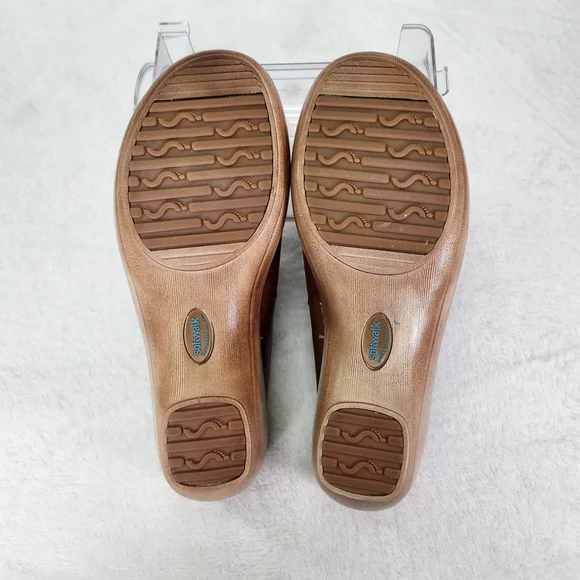 SoftWalk Madison Brown Leather Coshioned Footbed Arch Support Women's Clogs 10M - Picture 9 of 12